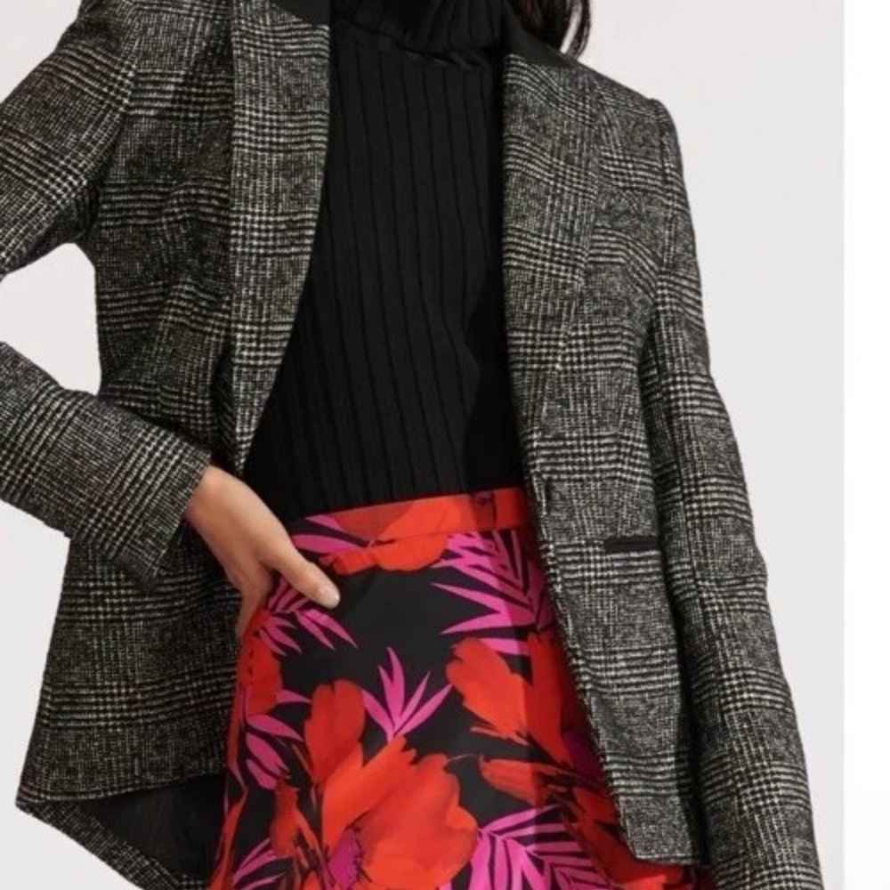 Veronica Beard Black and Gray Checkered Blazer